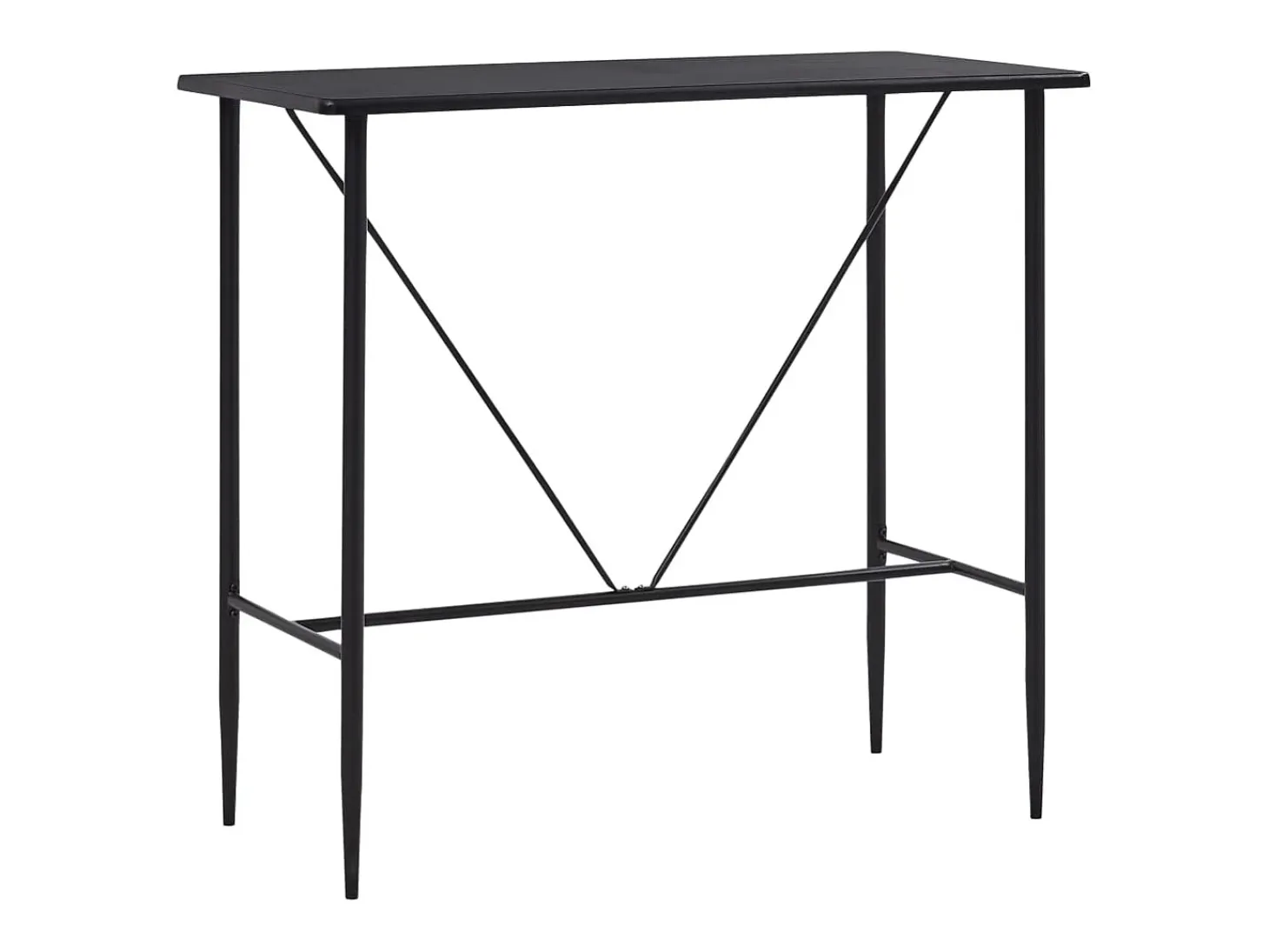Juego de mesa alta y taburetes 5 piezas tela negra