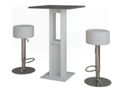 Juego de mesa de bar blanco/antracita 65x65x106 repose