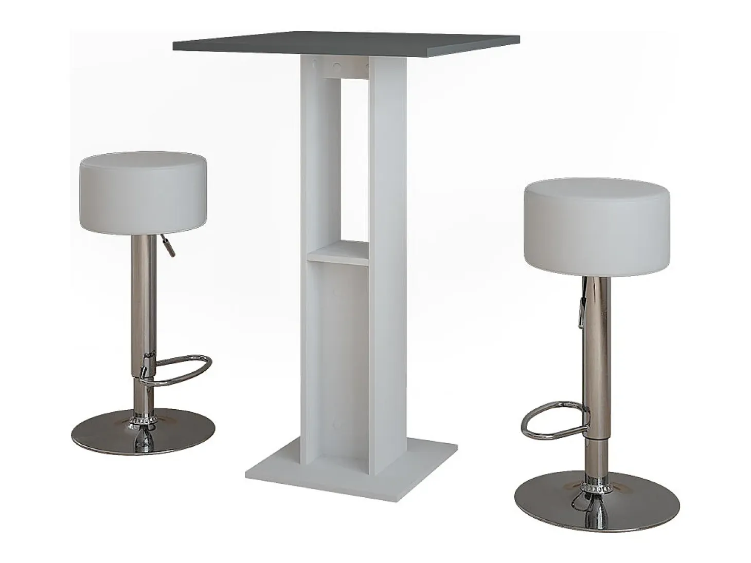 Juego de mesa de bar blanco/antracita 65x65x106 repose