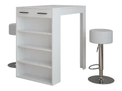 Juego de mesa de bar blanco 67x100x106 repose