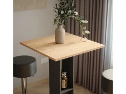 Juego de mesa de bar oro power roble/antracita 65x65x106 repose