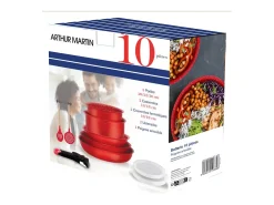Juego de utensilios de cocina de 10 piezas apto para todo tipo de cocinas, incluidas las de inducción.