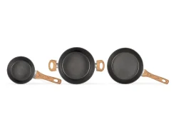 Juego de utensilios de cocina de aluminio para inducción de 5 piezas: 1 cacerola de Ø 16, 1 sartén de Ø 24, 1 olla de Ø 24