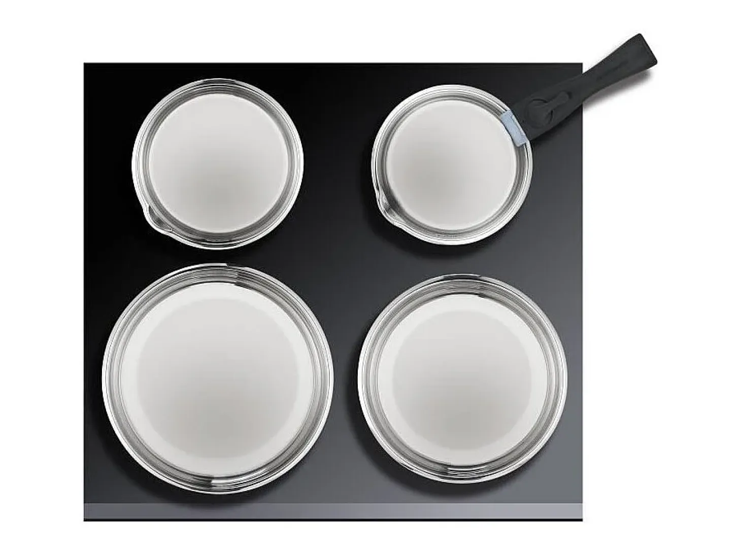 Juego de utensilios de cocina de acero inoxidable para inducción - 10 piezas - Mango extraíble - Apto para todo tipo de cocinas,