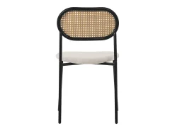 Juego de 2x Sillas de comedor/salón tapizadas beige asiento con respaldo curvado