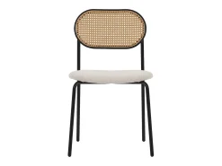 Juego de 2x Sillas de comedor/salón tapizadas beige asiento con respaldo curvado