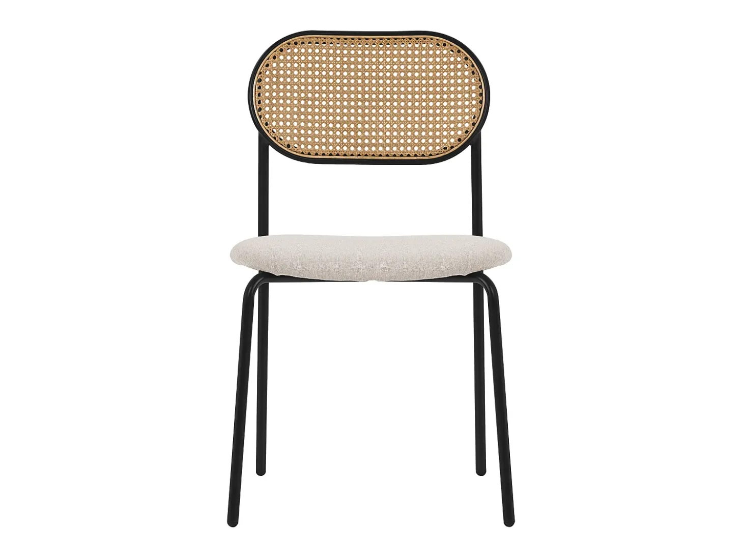 Juego de 2x Sillas de comedor/salón tapizadas beige asiento con respaldo curvado