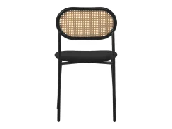 Juego de 4x Sillas de comedor/salón tapizadas negro asiento con respaldo curvado