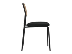 Juego de 4x Sillas de comedor/salón tapizadas negro asiento con respaldo curvado