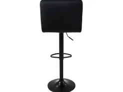 Juego de 2x taburetes de bar negro sillas con respaldo asientos regulables