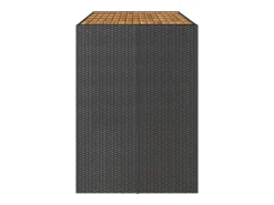 Karaca Mesa alta jardín superficie madera ratán PE negro 185x80x110 cm