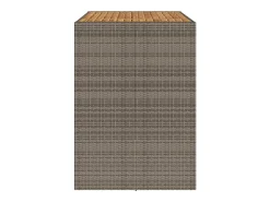 Karaca Mesa alta jardín superficie madera ratán PE gris 145x80x110 cm