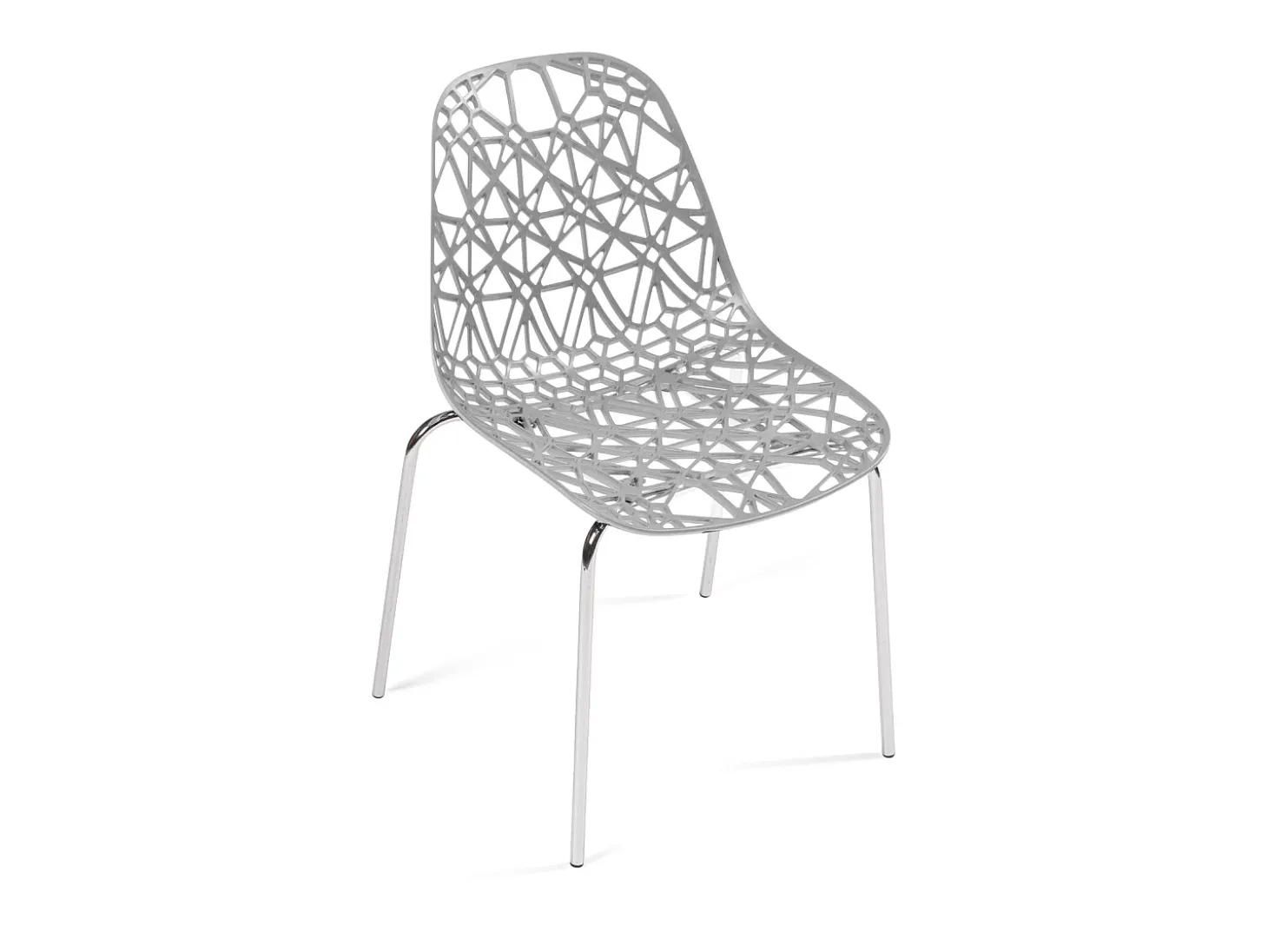 KAYELLES Lote de 4 sillas de cocina diseño IKO (gris)
