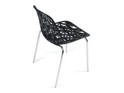 KAYELLES Lote de 4 sillas de cocina diseño IKO (negro)