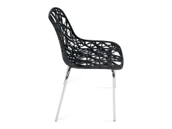 KAYELLES Lote de 4 sillas de cocina diseño IKO (negro)