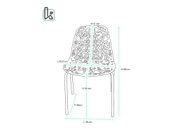 KAYELLES Lote de 4 sillas de cocina diseño IKO (negro)