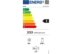 KGV39VLEAS - Réfrigérateur congélateur bas - 344L (250+94) - Froid brassé - L 60cm x H 201cm - Inox
