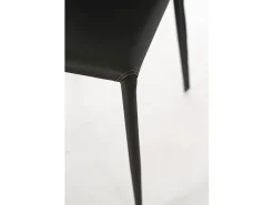 Kim - Silla de piel sintética gris oscuro (2 piezas)
