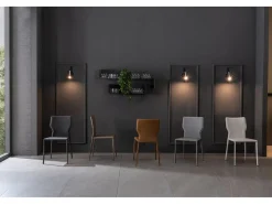 Kim - Silla de piel sintética gris oscuro (2 piezas)
