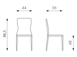 Kim - Silla de piel sintética naranja (2 piezas)