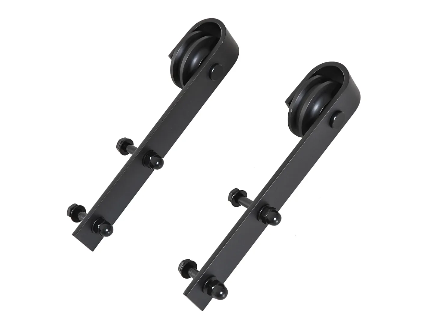 Kit de accesorios para puerta corredera negro 200x4x0,7cm HOMCOM