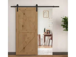 Kit de accesorios para puerta corredera negro 200x4x0,7cm HOMCOM