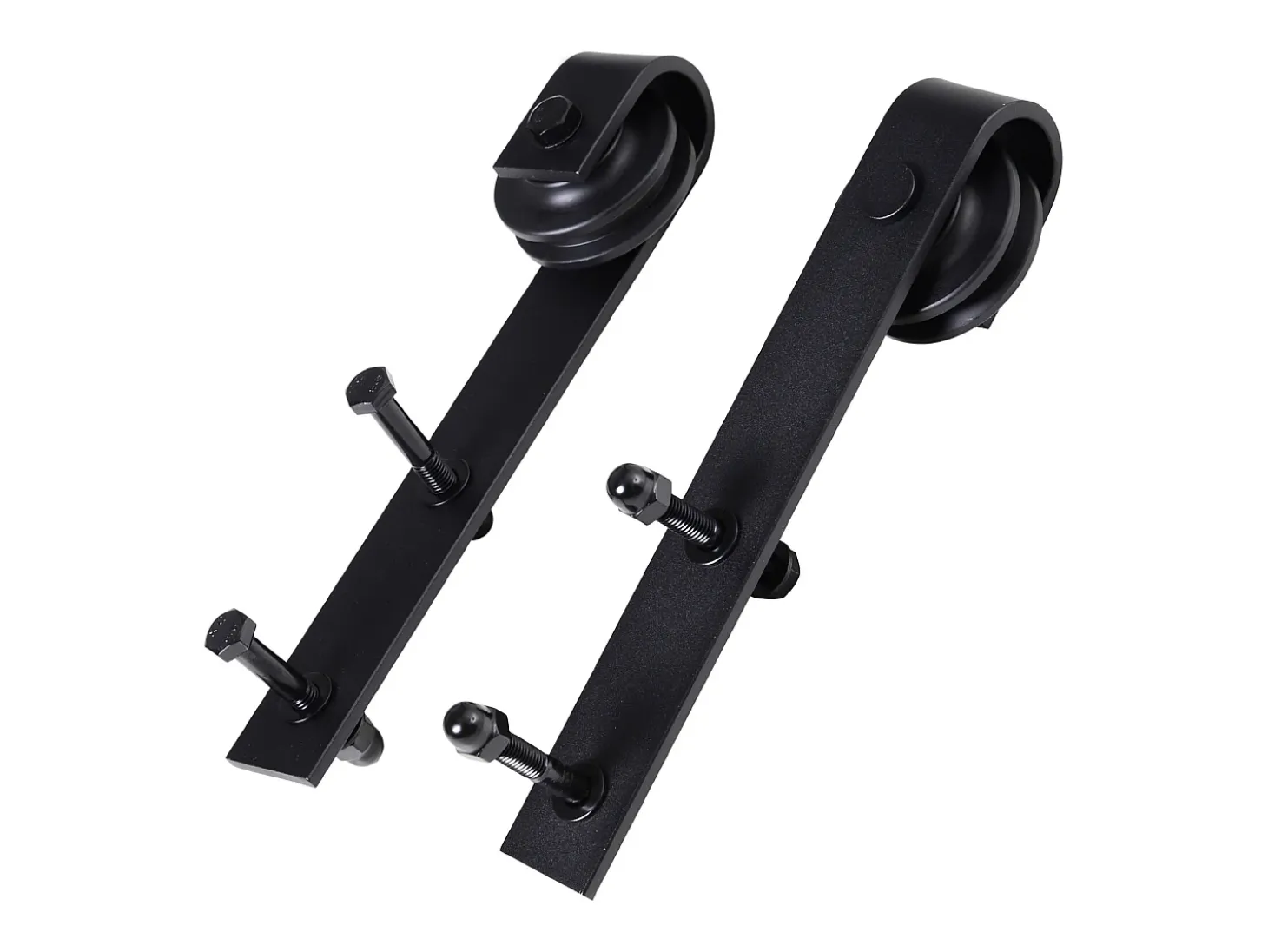 Kit de accesorios para puerta corredera negro 200x4x0,7cm HOMCOM