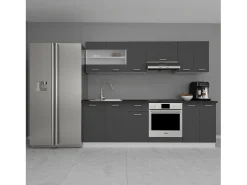 Kitchenette Esilo Blanco / Antracita AL. 145 x AN. 240 x. P. 60 cm