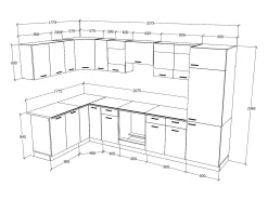 Kitchenette Esilo Blanco AL. 207 x AN. 505 x. P. 60 cm
