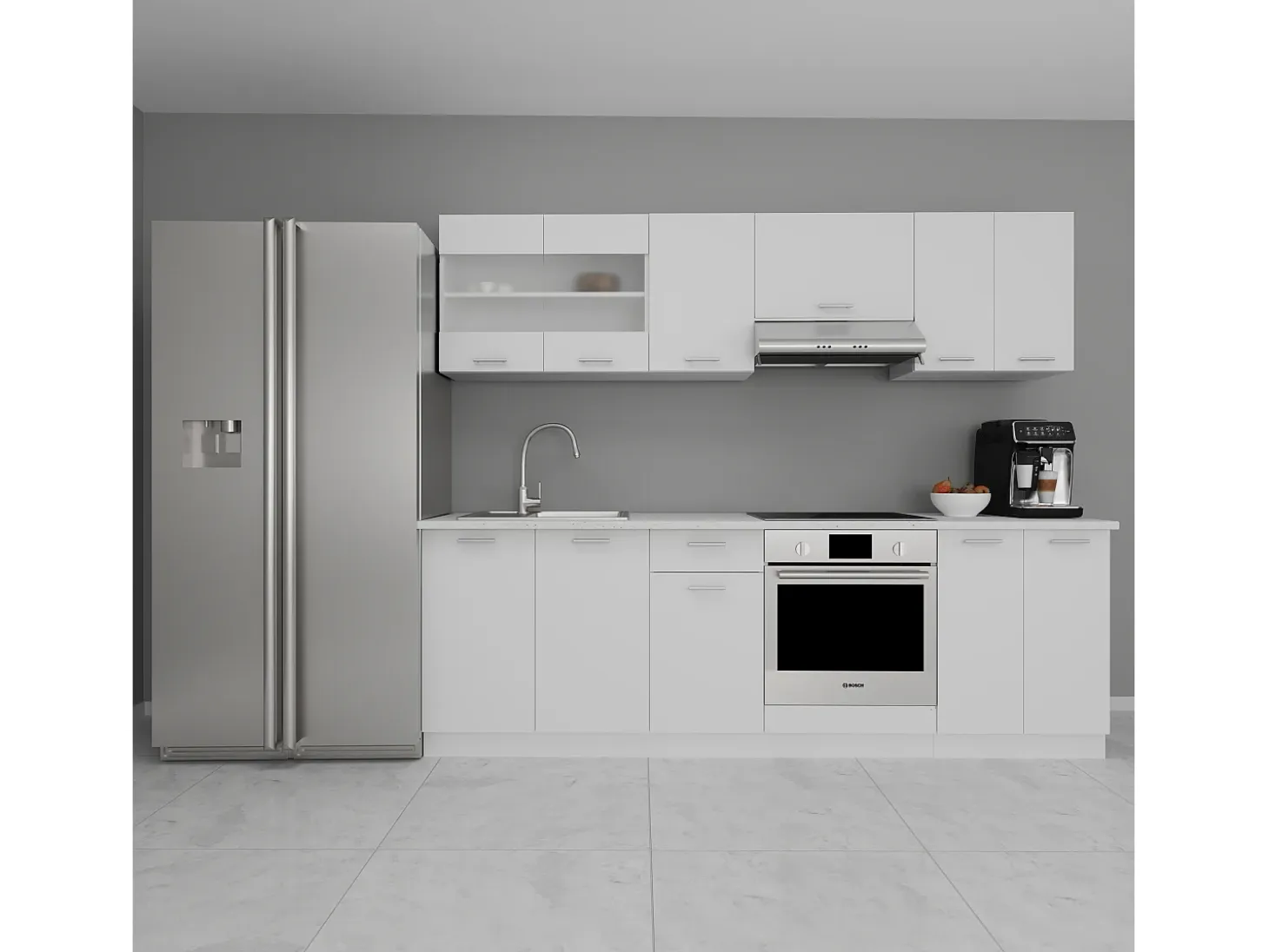 Kitchenette Esilo Blanco AL. 145 x AN. 240 x. P. 60 cm