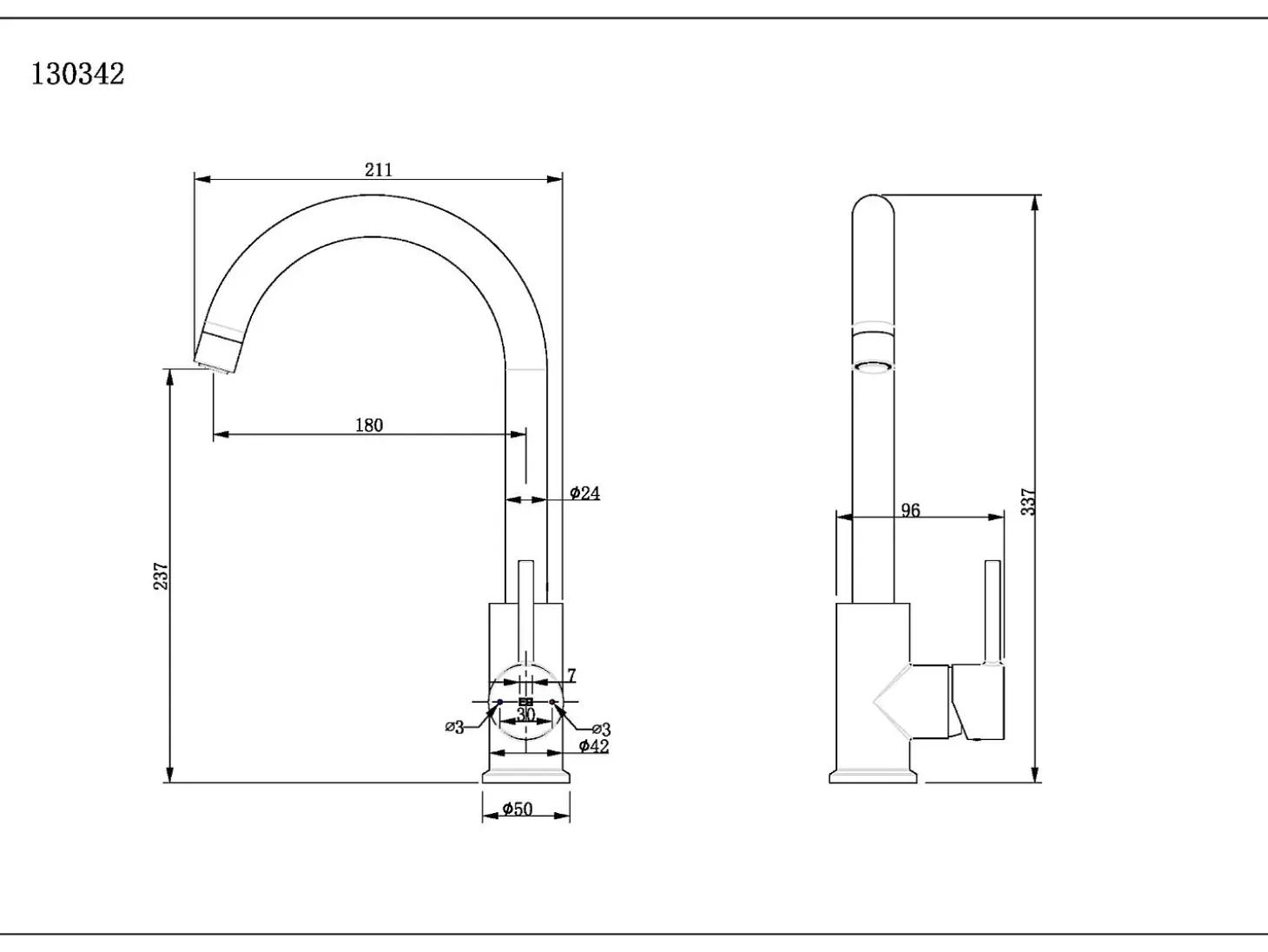 Kiwo mezclador para fregadero blanco Essebagno