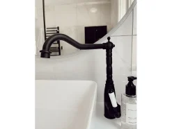 Leeds mezclador para fregadero retro negro Essebagno