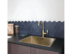 Leeds mezclador para fregadero oro cepillado Essebagno