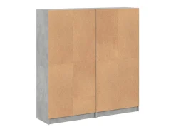 Librería con puertas gris hormigón 136x37x142 cm
