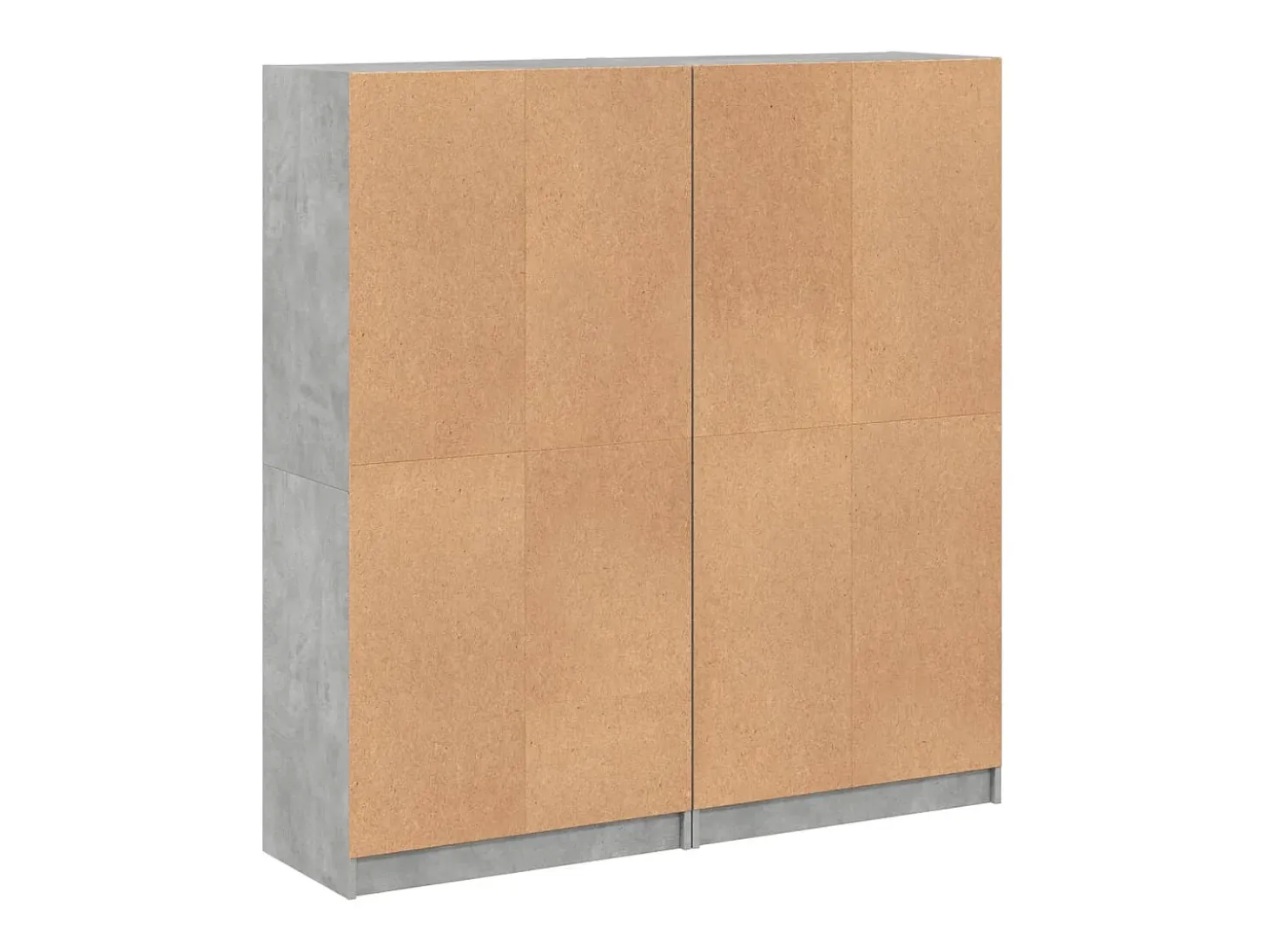 Librería con puertas gris hormigón 136x37x142 cm
