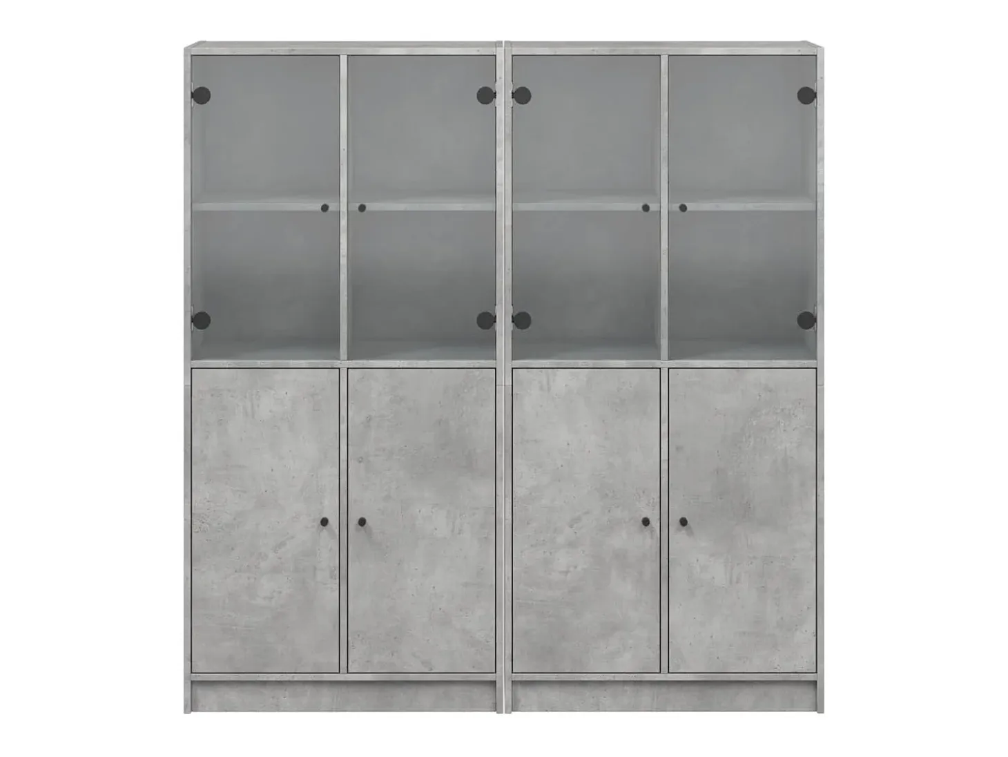 Librería con puertas gris hormigón 136x37x142 cm