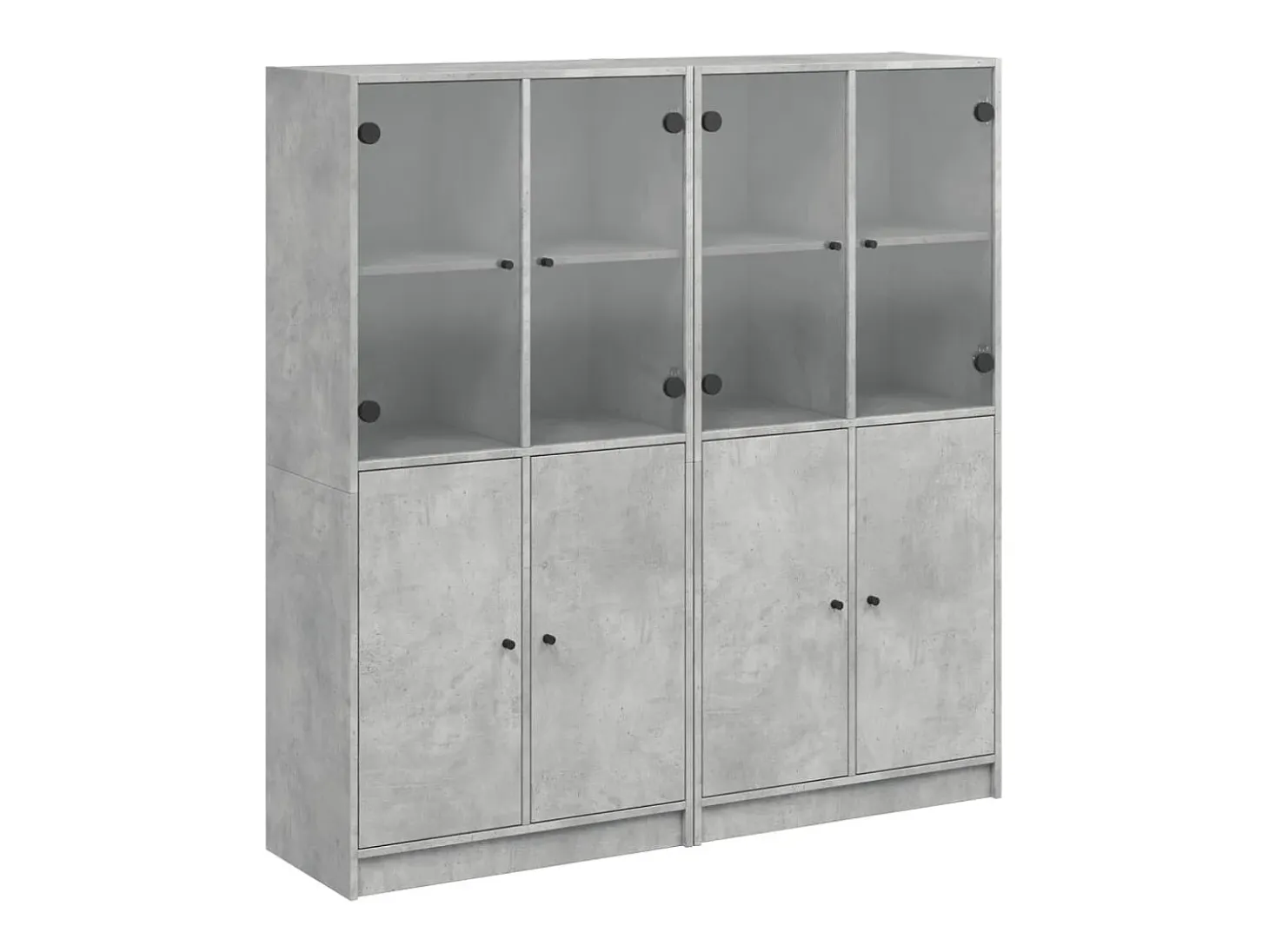 Librería con puertas gris hormigón 136x37x142 cm