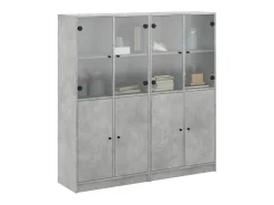 Librería con puertas gris hormigón 136x37x142 cm