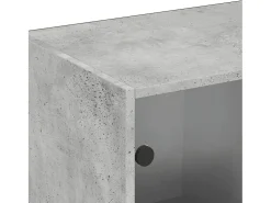 Librería con puertas gris hormigón 204x37x75 cm
