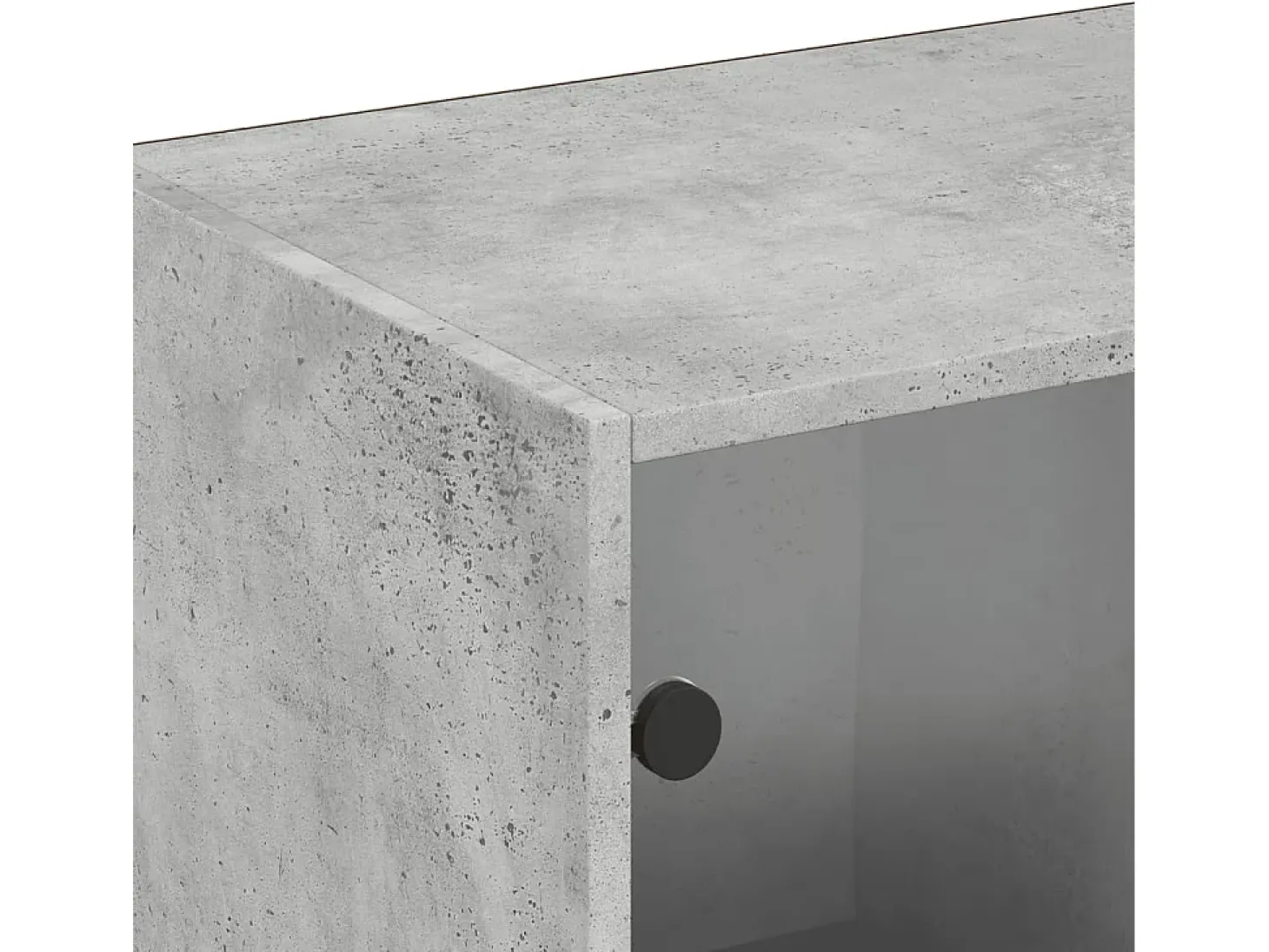 Librería con puertas gris hormigón 204x37x75 cm