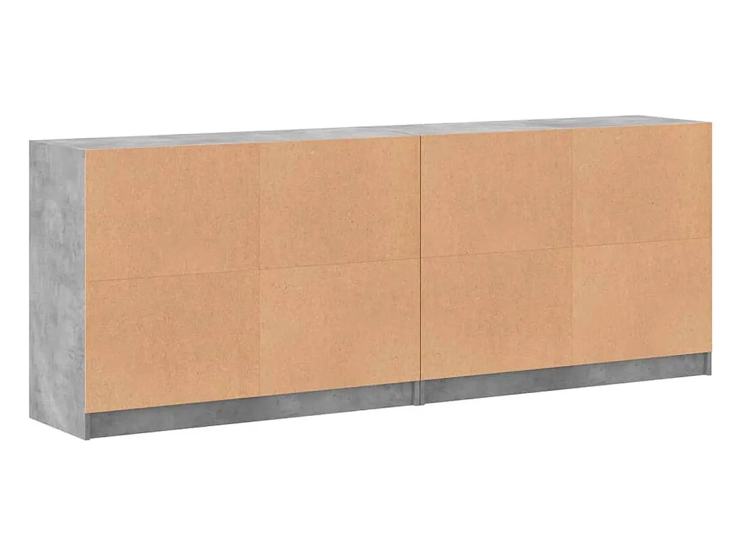 Librería con puertas gris hormigón 204x37x75 cm