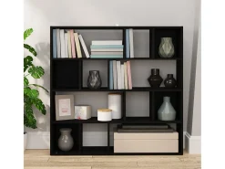 Librería/Pared divisoria negra 105x24x102 cm