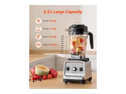 Licuadora SucceBuy 2.4 L 1600 W para Batidos – Licuadora de Cocina con Motor Potente para una Transformación Multifuncional de Alimentos