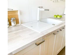 Lisse fregadero reversible 1 cubeta 1 escurridor en resina blanca Essebagno