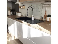 Lisse fregadero reversible 1 cubeta grande 1 escurridor en resina negra Essebagno
