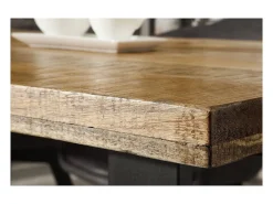 LODEN 180 cm – Tablero de madera maciza de mango y patas de metal negro
