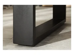 LODEN 180 cm – Tablero de madera maciza de mango y patas de metal negro