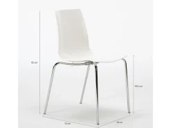 Lollipop Grand Soleil conjunto de 12 sillas con patas de acero Stock - Blanco