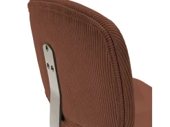 Lot de 2 chaises en velours côtelé rouille piètement noir - Liv