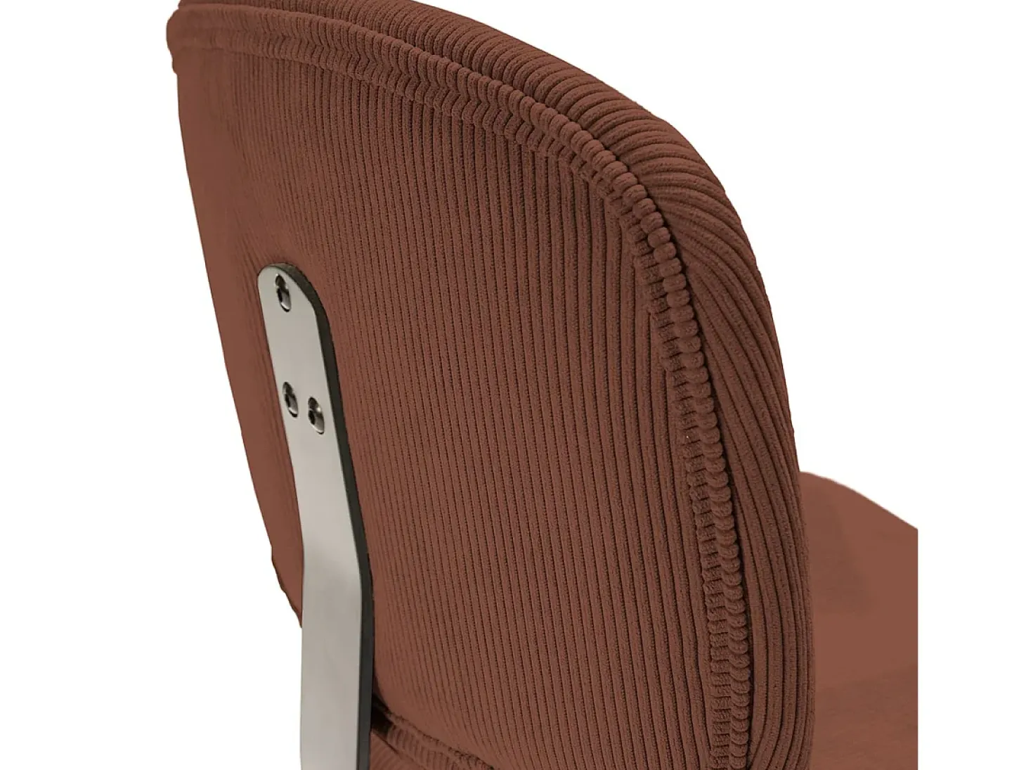 Lot de 2 chaises en velours côtelé rouille piètement noir - Liv